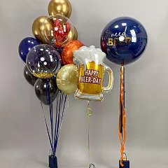 Сет гелиевых шаров «Happy Beer-Day» с кружкой пива и раком