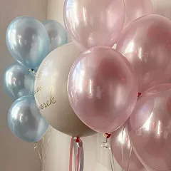 Шары на гендер-пати «Доченька или Сыночек» с розовым и голубым фонтанами