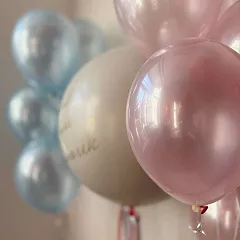 Шары на гендер-пати «Доченька или Сыночек» с розовым и голубым фонтанами