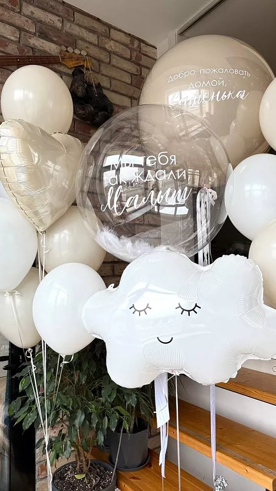 Шары на выписку из роддома с надписью «Мы тебя так ждали, Малыш»