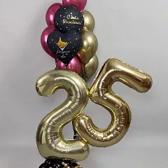 Сет шаров «Моя кошечка» с цифрой 25, котом в смокинге и фонтаном
