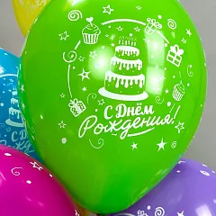 Букет гелиевых шаров «С Днём Рождения» ассорти