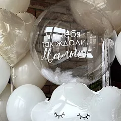 Шары на выписку из роддома с надписью «Мы тебя так ждали, Малыш»