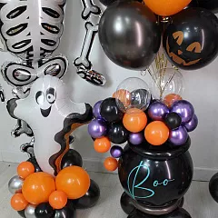 Большой сет шаров на Хэллоуин «Boo» со скелетами и тыквами