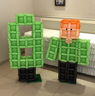 Фигуры из шаров в стиле Minecraft