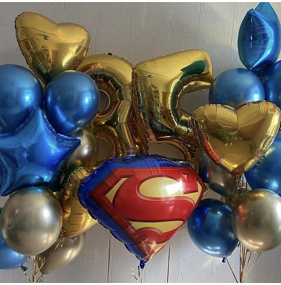 Сет из шаров на юбилей "Супермен"