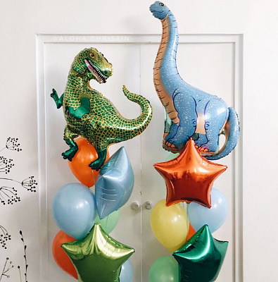 Фонтаны из шаров с динозаврами