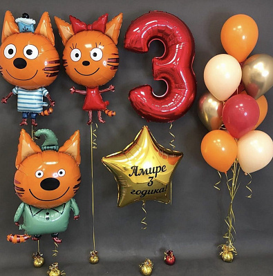 Сет на день рождения с героями мультика "Три кота"